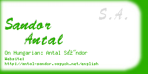 sandor antal business card